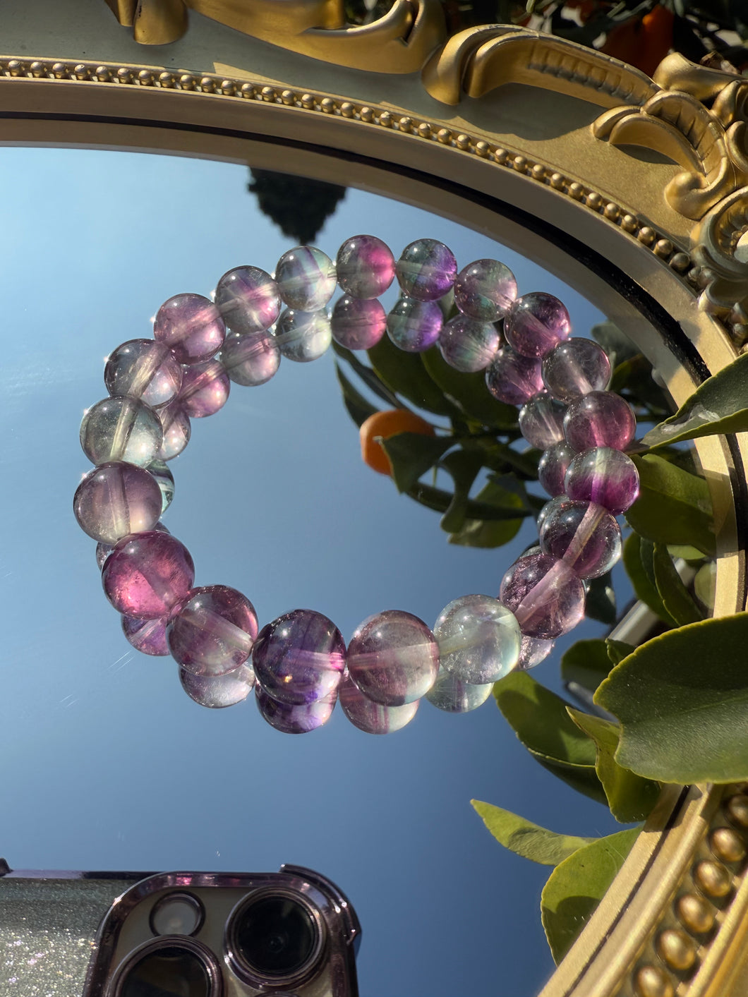 High Quality Fluorite Bracelet - Heart, Throat, Third-Eye, and Crown Chakra