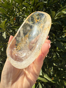 Large Clear Quartz Offering Bowl,Crystal Quartz Altar Bowl,Crystal Tray,B78