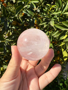 179g Star Rose Quartz Sphere High Quality Rose Quartz Crystal Sphere