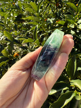 Load image into Gallery viewer, Natural Feather Fluorite Palm Stone,Snowflake Quartz Fluorite Palm Stone,A183
