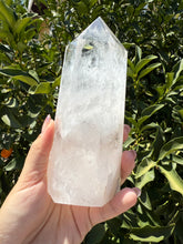 Load image into Gallery viewer, Clear Quartz Tower with Snowy Inclusions – Large Crystal Point Wand,A50
