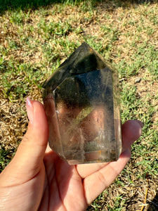 Garden Phantom Quartz Crystal Tower – Natural Lodolite Point