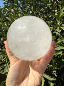 2.59lb Clear Quartz Crystal Sphere with Green Chlorite Inclusions,A146