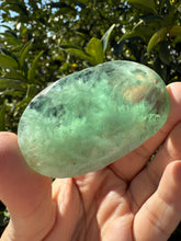 Load image into Gallery viewer, Natural Feather Fluorite Palm Stone,Snowflake Quartz Fluorite Palm Stone,A180
