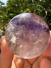 Load image into Gallery viewer, Natural Phantom Amethyst Crystal Sphere – Unique Purple Striped Amethyst,A61
