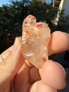 Red Mud Skeletal Quartz Crystal Point ,Red Mud Quartz,#973