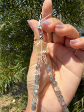 Load image into Gallery viewer, Designer Labradorite Crystal Phone Charm, Natural Pearl Beaded Wrist Strap,P6

