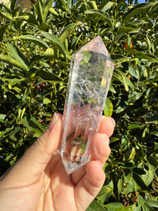 12-Sided Clear Quartz Point,Double Terminated Quartz,Vogel Cut Crystal,A173