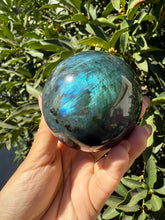 Load image into Gallery viewer, Natural Labradorite Sphere – Flashy Blue Green Crystal Ball, A106
