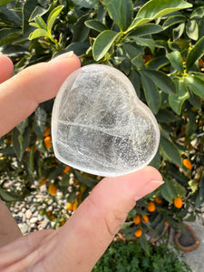 Clear Quartz Puff Heart Carving