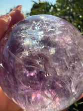 Load image into Gallery viewer, Natural Phantom Amethyst Crystal Sphere – Unique Purple Striped Amethyst,A62
