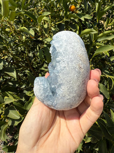 Celestite Geode Egg – Raw Celestine for Calming Energy,A57