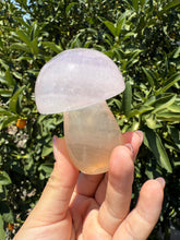 Load image into Gallery viewer, Large Natural Light Pink Fluorite Mushroom Crystal | Fluorite Mushroom Sculpture
