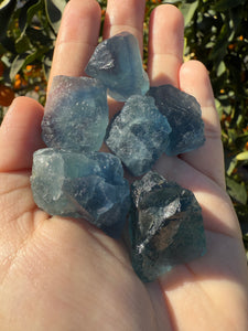 6pcs Fluorite Crystal Rough Bulk,High Quality Blue Fluorite