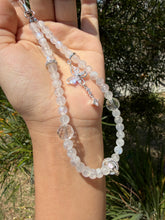 Load image into Gallery viewer, Natural Moonstone Beaded Wrist Strap, White Labradorite Crystal Phone Charm
