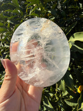 Load image into Gallery viewer, Natural Light Pink Rose Quartz Dish,Pale Pink Crystal Plate,Crystal Tray,B129
