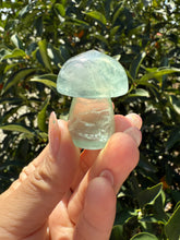 Load image into Gallery viewer, Small Green Fluorite Mushroom Carving-Fluorite Gemstone Mushroom,A140

