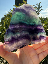 Load image into Gallery viewer, Natural Rainbow Fluorite Slab,Green Purple Fluorite Crystal Slice,A96
