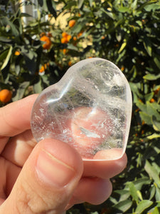 Clear Quartz Puff Heart Carving,#04