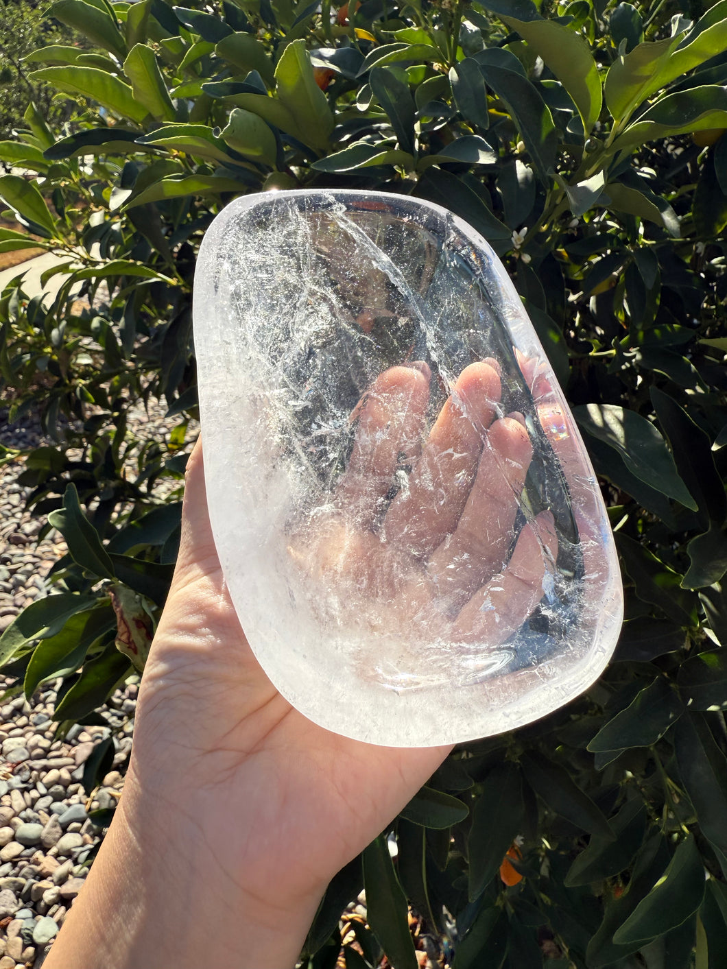 Large Clear Quartz Offering Bowl,Crystal Quartz Altar Bowl,Crystal Tray,B61