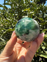 Load image into Gallery viewer, Natural Feather Fluorite Sphere , Snowflake Quartz Crystal Fluorite Ball,A88
