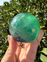 Load image into Gallery viewer, Natural Feather Fluorite Sphere,Snowflake Quartz Crystal Fluorite Ball,A216
