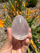 Load image into Gallery viewer, Natural Star Rose Quartz Crystal Egg Pink Healing Crystal Palm Stone,A481
