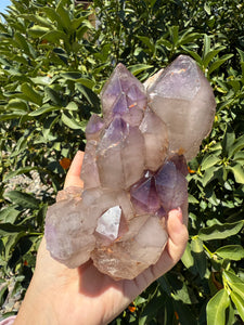 Double Enhydro Amethyst Cluster – Natural Water Bubble Quartz, A47