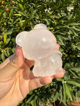Load image into Gallery viewer, White-Toned Rose Quartz Bear – Hand Carved Crystal Healing Stone Figurine
