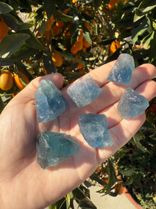 6pcs Fluorite Crystal Rough Bulk,High Quality Blue Fluorite