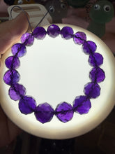 Load image into Gallery viewer, Geometric Micro Faceted Hard Cut Uruguayan Amethyst Bracelet
