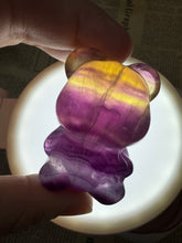 Load image into Gallery viewer, Natural purple yellow Candy Fluorite Bear Carving
