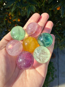 Set of 7 Fluorite Mini Spheres