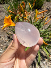 Load image into Gallery viewer, Natural Star Rose Quartz Crystal Egg Pink Healing Crystal Palm Stone,A480
