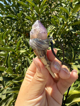 Load image into Gallery viewer, Deer Antler Amethyst Crystal Wand Necklace - Handmade Vintage Mystic Pendant
