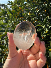 Load image into Gallery viewer, Smoky Quartz Palm Stone | Clear to White Gradient Color | Polished Crystal A284
