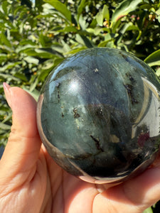 Natural Labradorite Sphere – Flashy Blue Green Crystal Ball, A106
