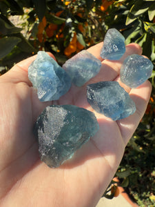 6pcs Fluorite Crystal Rough Bulk,High Quality Blue Fluorite