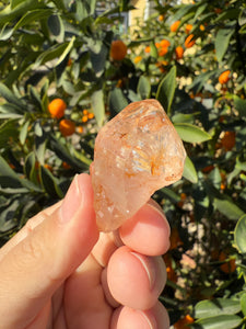 Red Mud Skeletal Quartz Crystal Point ,Red Mud Quartz,#985