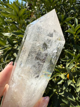 Load image into Gallery viewer, Clear Quartz Tower with Snowy Inclusions – Large Crystal Point Wand,A48
