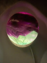 Load image into Gallery viewer, Dark purple Green Fluorite Crystal Ball
