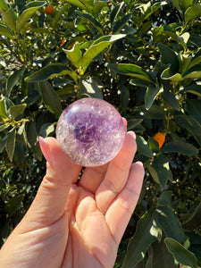 Natural Phantom Amethyst Crystal Sphere