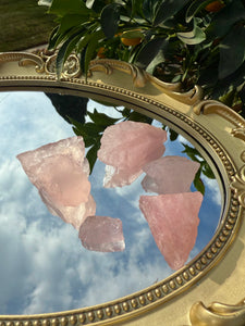 5pcs Raw Rose Quartz Crystal