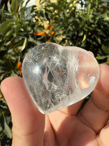 Clear Quartz Puff Heart Carving,#04