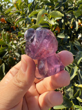 Load image into Gallery viewer, Natural Purple Candy Fluorite Geometric Bear Carving
