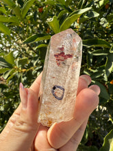 Load image into Gallery viewer, Trigonic Enhydro Quartz from Madagascar,Crystal Point with Water Inclusion,A98

