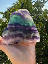 Load image into Gallery viewer, Natural Rainbow Fluorite Slab,Green Purple Fluorite Crystal Slice,A96
