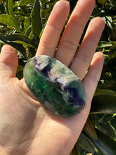 Load image into Gallery viewer, Natural Feather Fluorite Palm Stone,Snowflake Quartz Fluorite Palm Stone,A182
