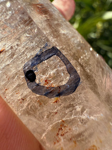 Trigonic Enhydro Quartz from Madagascar,Crystal Point with Water Inclusion,A98
