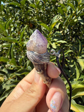 Load image into Gallery viewer, Deer Antler Amethyst Crystal Wand Necklace - Handmade Vintage Mystic Pendant
